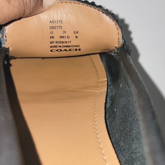 COACH ODETTE BLACK PEBBLED LEATHER LOAFER - Picture 11 of 11